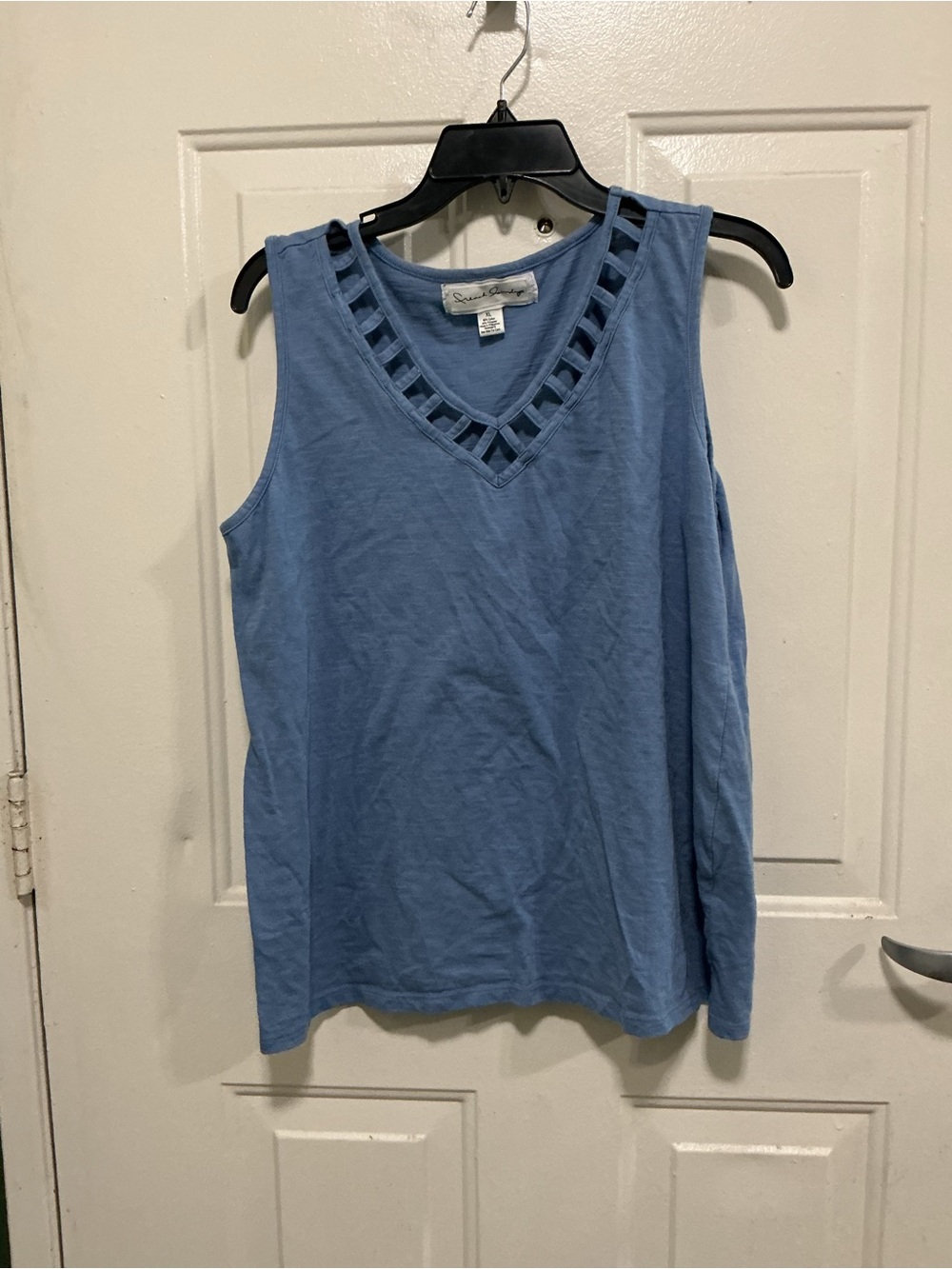 French Laundry Light Blue V-Neck Cutout Tank